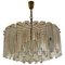 Large Mid-Century Glass and Gilt Brass Chandelier from J.T. Kalmar, Image 7