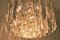 Lámpara de araña Mid-Century grande de vidrio y latón dorado de J.T. Kalmar, Imagen 2