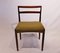 Danish Rosewood & Green Fabric Dining Chairs, 1960s, Set of 6 1