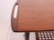 Danish Rosewood Side Table on Wheels with Paper Cord Shelf, 1960s, Image 7