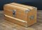 Baúl vintage de madera de lamelia con llave, Imagen 1