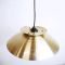 Frosted Glass and Golden Metal Pendant Lamp, 1960s 4