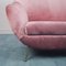 Vintage 2-Sitzer Sofa mit pinkem Samtbezug & Messingfüßen von Federico Munari, 1970er 6