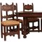 19th Century Walnut Table and Chairs, Set of 7, Image 8