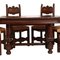 19th Century Walnut Table and Chairs, Set of 7 7