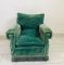 Club chair in velluto verde, anni '60, Immagine 1