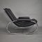 Vintage Chrome and Leather Rocking Chair, 1970s, Image 3