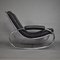 Vintage Chrome and Leather Rocking Chair, 1970s, Image 10