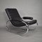 Vintage Chrome and Leather Rocking Chair, 1970s, Image 4