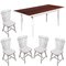 Mid-Century White Painted Dining Table & Chairs, 1950s, Set of 6, Image 1