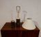 Lámpara de mesa danesa y jarrón de cerámica y vidrio de Okela, años 70. Juego de 2, Imagen 10