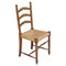 Mid-Century Turned Walnut Chiavari Chairs with Straw Seats, Set of 4 1