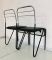 Vintage Black Skai & Metal Chairs, 1970s, Set of 4 6