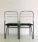 Vintage Black Skai & Metal Chairs, 1970s, Set of 4 5