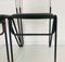 Vintage Black Skai & Metal Chairs, 1970s, Set of 4 8