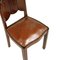 Französischer Stuhl mit Gestell aus geschnitztem Mahagoni & Sitz aus Kunstleder im Jugendstil, 1920er 2