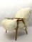 Vintage Bentwood & White Sheepskin Lounge Chair from TON, 1960s 1
