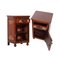 Antique Art Nouveau Walnut & Mahogany Bedside Tables, Set of 2 1