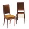 19th Century Art Nouveau Walnut & Velvet Side Chairs, Set of 2 1