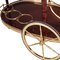 Italian Gilt Brass & Mahogany Bar Cart, 1920s 2