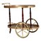 Italian Gilt Brass & Mahogany Bar Cart, 1920s, Image 6