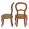 Antique Baroque Walnut & Velvet Side Chairs, Set of 2 2
