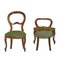 Antique Baroque Walnut & Velvet Side Chairs, Set of 2, Image 1