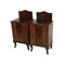 Antique Walnut and Black Marble Nightstands, Set of 2 1