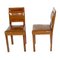 Art Deco Walnut & Leather Side Chairs, 1920s, Set of 2, Image 2