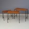 Tavolini ad incastro in teak e metallo, anni '50, Immagine 3