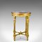 Mesa auxiliar francesa vintage de madera dorada y mármol, Imagen 1