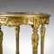 Tavolino di servizio vintage in legno dorato e marmo, Immagine 4