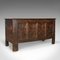 Large Antique English Oak Linen Chest, 1700s 1