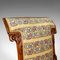 Sedia antica in legno di noce intagliato e stoffa ricamata, metà XIX secolo, Immagine 6