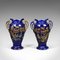 Vases Balustres en Céramique Bleus, années 80, Set de 2 1