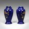 Vases Balustres en Céramique Bleus, années 80, Set de 2 2