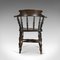 Antique English Victorian Elm Bow Back Armchair, 1900s 4