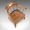 Antiker viktorianisch-englischer Bow Back Armlehnstuhl aus Ulmenholz, 1870er 5