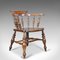 Antique Victorian English Elm Bow Chair, 1870s, Image 1