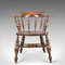 Antique Victorian English Elm Bow Chair, 1870s 2
