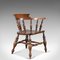 Antique Victorian English Elm Bow Chair, 1870s 4