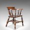 Antique Victorian English Elm Bow Chair, 1870s, Image 4
