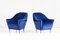 Blue Velvet Armchairs by Ico & Luisa Parisi for Ariberto Colombo, 1951, Set of 2 1
