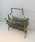 French Brass Neoclassical Magazine Rack with Glass Panels, 1960s 11