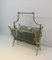 French Brass Neoclassical Magazine Rack with Glass Panels, 1960s 3