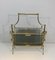 French Brass Neoclassical Magazine Rack with Glass Panels, 1960s 9