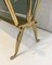 French Brass Neoclassical Magazine Rack with Glass Panels, 1960s 6