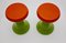 Tabourets en Plastique Rouge et Vert de Gigaplast, Italie, 1970s, Set de 2 3