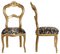 19th Century Italian Walnut Giltwood Side Chairs, Set of 2 3