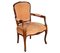 Art Nouveau Carved Walnut & Velvet Armchair, Image 1